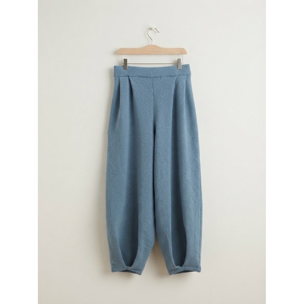 Free People Beach Freya Blue Knit Pants Slouchy Baloon size Large - Picture 2 of 7